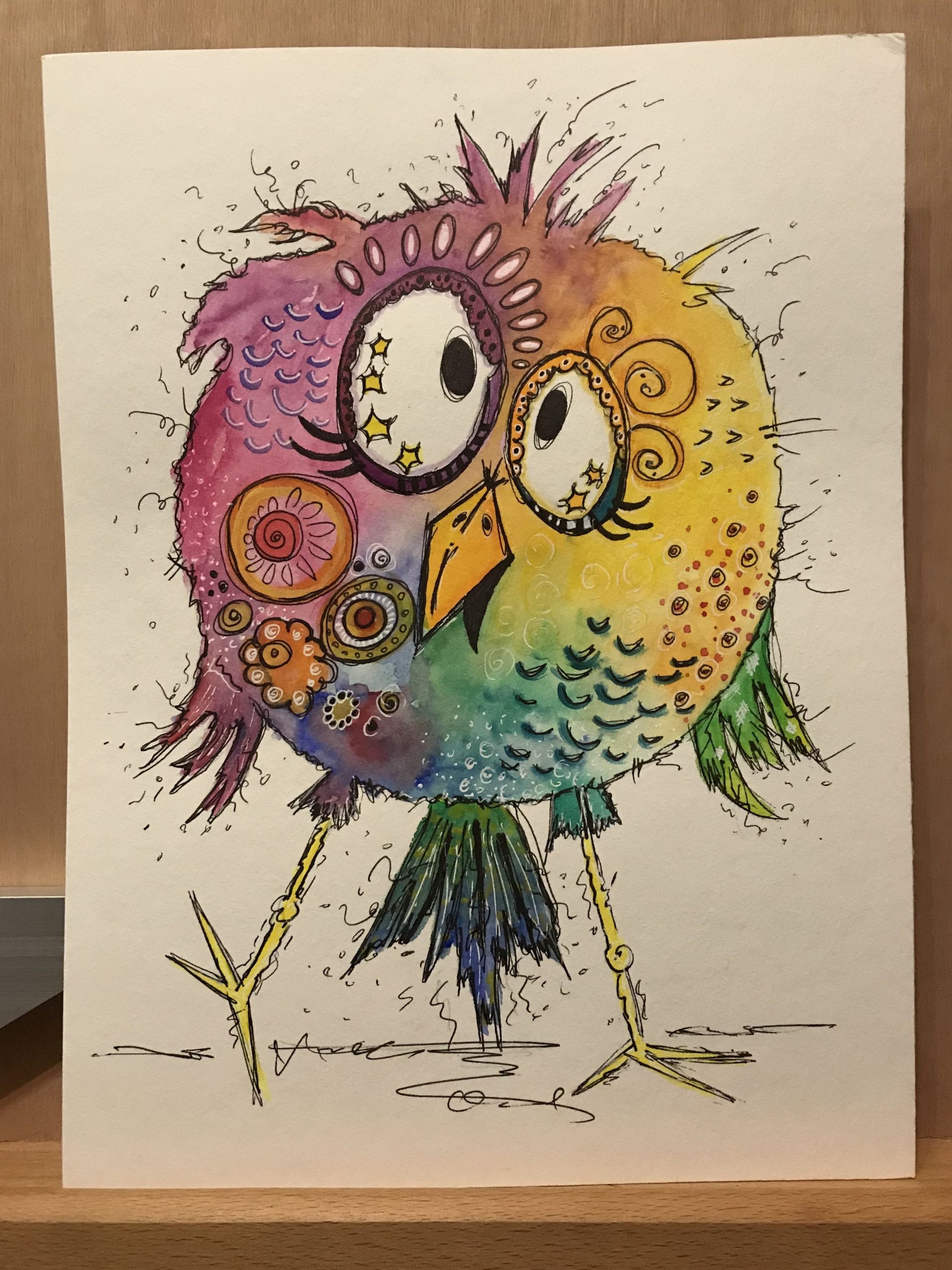Happy Bird! | Skurrile Kunst, 3D Bilder Zeichnen, Malen Und Zeichnen verwandt mit 3D Bilder Zeichnen Für Kinder