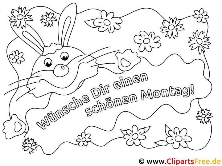 Hase Schönen Montag Ausmalbilder Für Kinder Kostenlos Ausdrucken in Kinder Bilder Zum Drucken