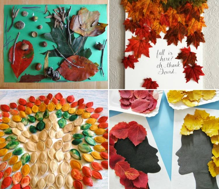 Herbstcollage Mit Kindern Basteln Aus Naturmaterialien &amp; Anderen Dingen innen Kinder Bilder Einschliesslich Machen Lassen