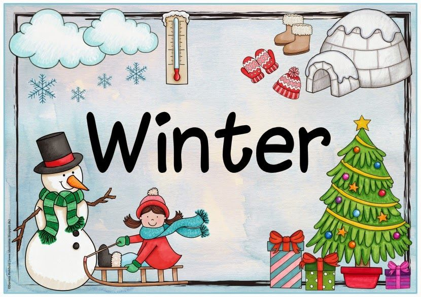 Ideenreise: Jahreszeitenplakat &quot;Winter&quot; | Jahreszeiten, Ideenreise, Schule verwandt mit Kindergarten Bilder Kostenlos