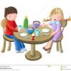 Kinder, Die Frühstück Essen Stock Abbildung - Illustration Von über Kindergarten Bilder Preise