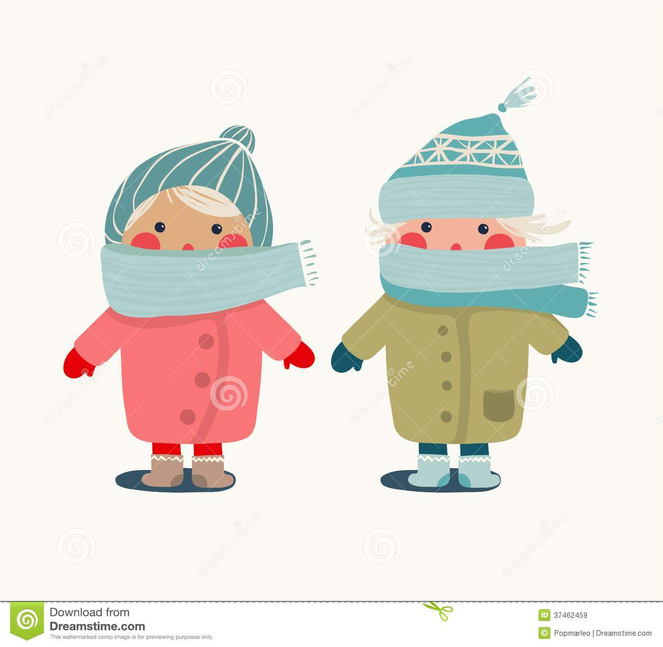 Kinder Im Winter-Stoff Vektor Abbildung. Illustration Von Junge - 37462459 innen Kinder Bilder Winter