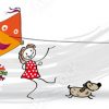 Kinder Lassen Einen Drachen Steigen - Vektor Illustration - Acheter Ce in Drachen Kinder Bilder