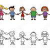 &quot;Kinder, Menschenkette, Freundschaft&quot; Stockfotos Und Lizenzfreie für Kinder Bilder Freundschaft