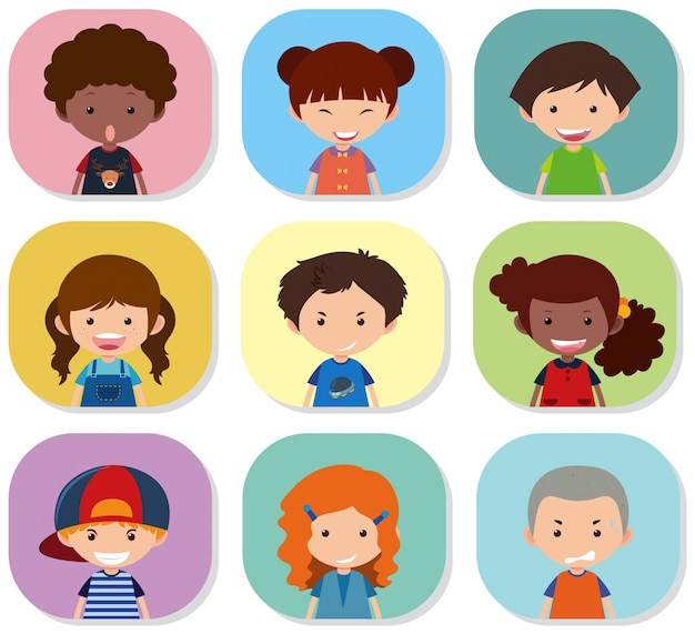 Kinder Mit Verschiedenen Emotionen Auf Ihren Gesichtern | Premium-Vektor mit Kinder Emotionen Bilder