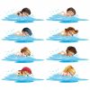 Kinder Schwimmen | Download Der Premium Vektor in Kinder Bilder Download