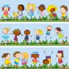 Kinder Spielen Im Garten Illustration | Kostenlose Vektor für Bilder Kinder Clipart Kostenlos