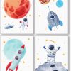 Kinderzimmer Bilder Für Junge Und Mädchen Weltraum / Astronaut innen 3D Bilder Zeichnen Für Kinder,