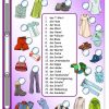 Kleidung_1_Bilder &amp; Wörter + Gitterrätsel | Wörter, Deutsch Lernen in Kinder Bilder Angesichts Verben