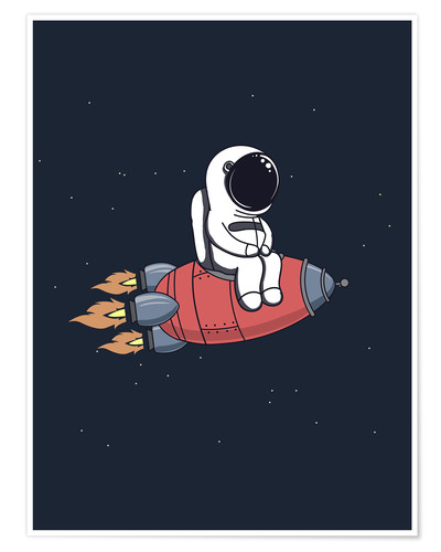 Kleiner Astronaut Mit Rakete Poster Online Bestellen | Posterlounge.ch mit Kinder Bild Rakete