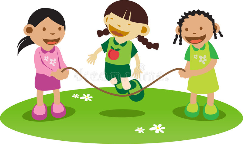 Kleinkinder, Die Seilspringen An Der Parkkarikatur Spielen Vektor bestimmt für Kleinkinder Bilder Comic