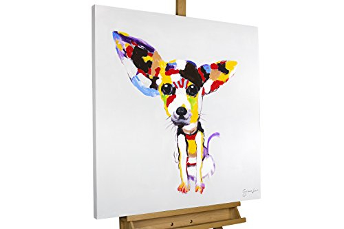 Kunstloft® Acryl Gemälde ‚Der Hundeblick' 80X80Cm | Original verwandt mit Kinder Bilder Xxl
