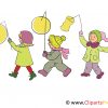 Laternenumzug, Kinder Mit Laternen Illustration, Clipart, Bild mit Bilder Kinder Clipart Kostenlos
