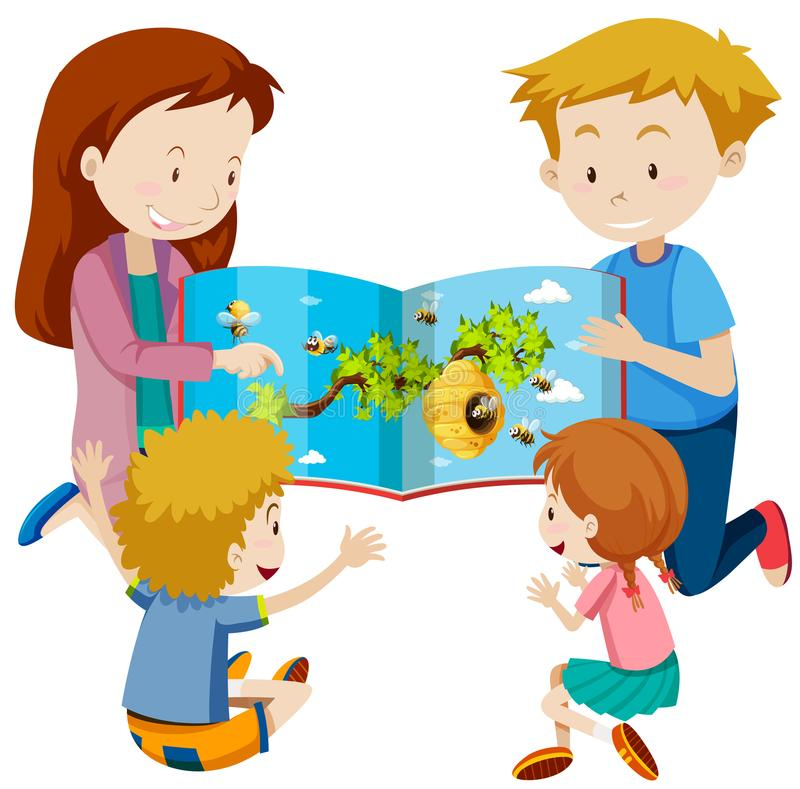 Lesende Und Schreibende Kinder Vektor Abbildung - Illustration Von Kind in Lesende Kinder Bilder