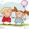 Lustige Kinder Mit Ballon Vektor Abbildung. Illustration Von Lustig innen Kinder Comic Bilder Kostenlos