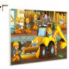 Magnettafel Pinnwand Memoboard Mit Motiv Kinder Bauarbeiter &amp; Bagger ganzes Bagger Kinder Bilder