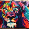 Malen Mit Acrylfarben, Löwen Malen, Wandbild Löwe über Kinder Bilder Einfach Malen
