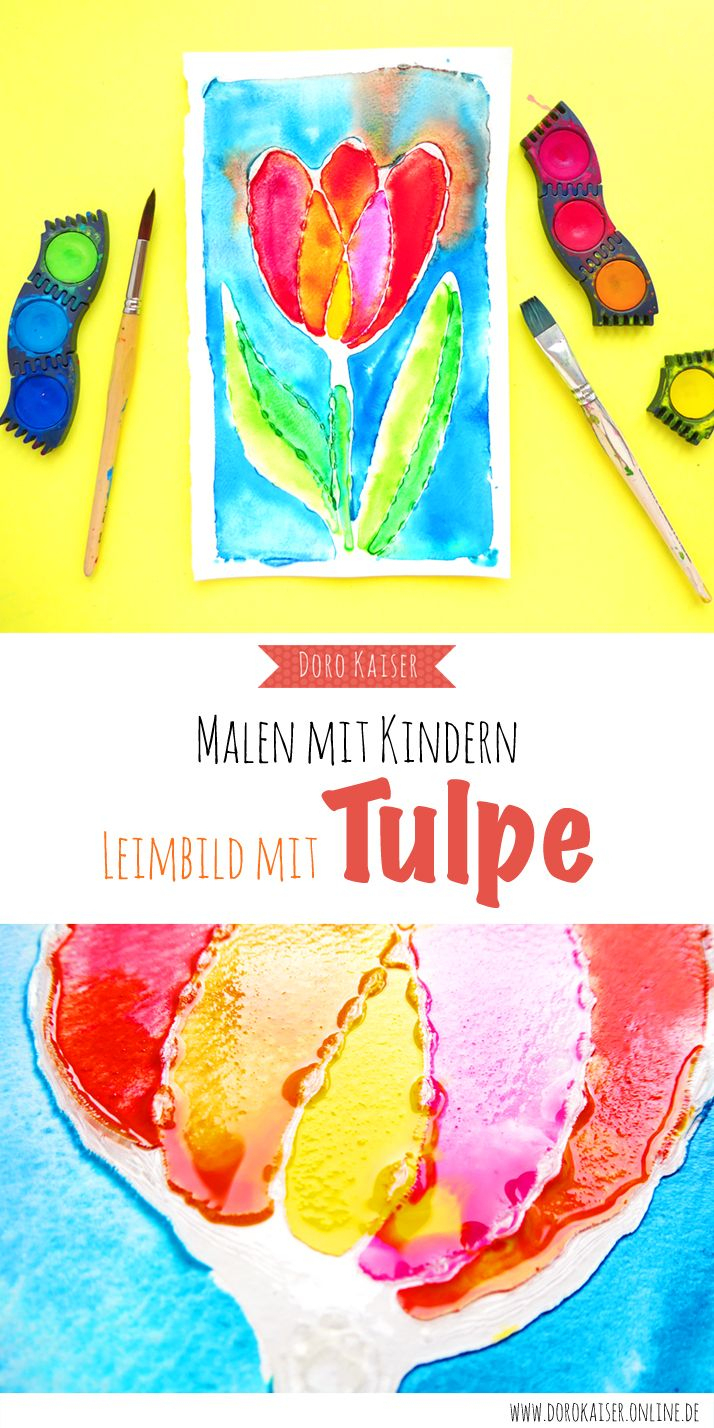 Malen Mit Kindern: Tulpe Aus Leim Und Wasserfarben - Doro Kaiser bei Frühling Kinder Bilder