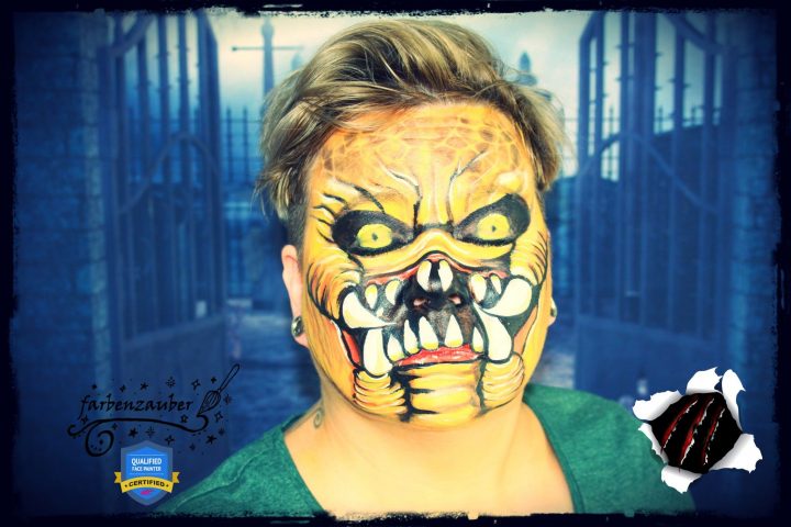 Monster Facepaint | Kinderschminken, Kinder Schminken, Schminken bestimmt für Zombie Schminken Kinder Bilder