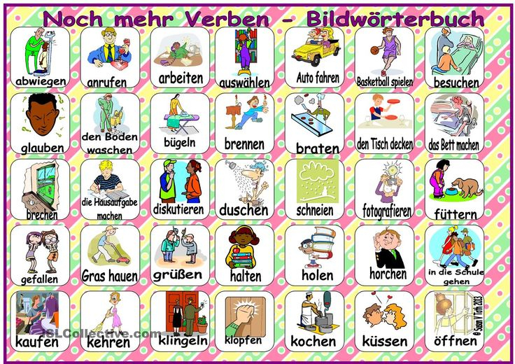 Noch Mehr Verben - Bildwörterbuch | Bildwörterbuch, Verben ganzes Kinder Bilder Angesichts Verben