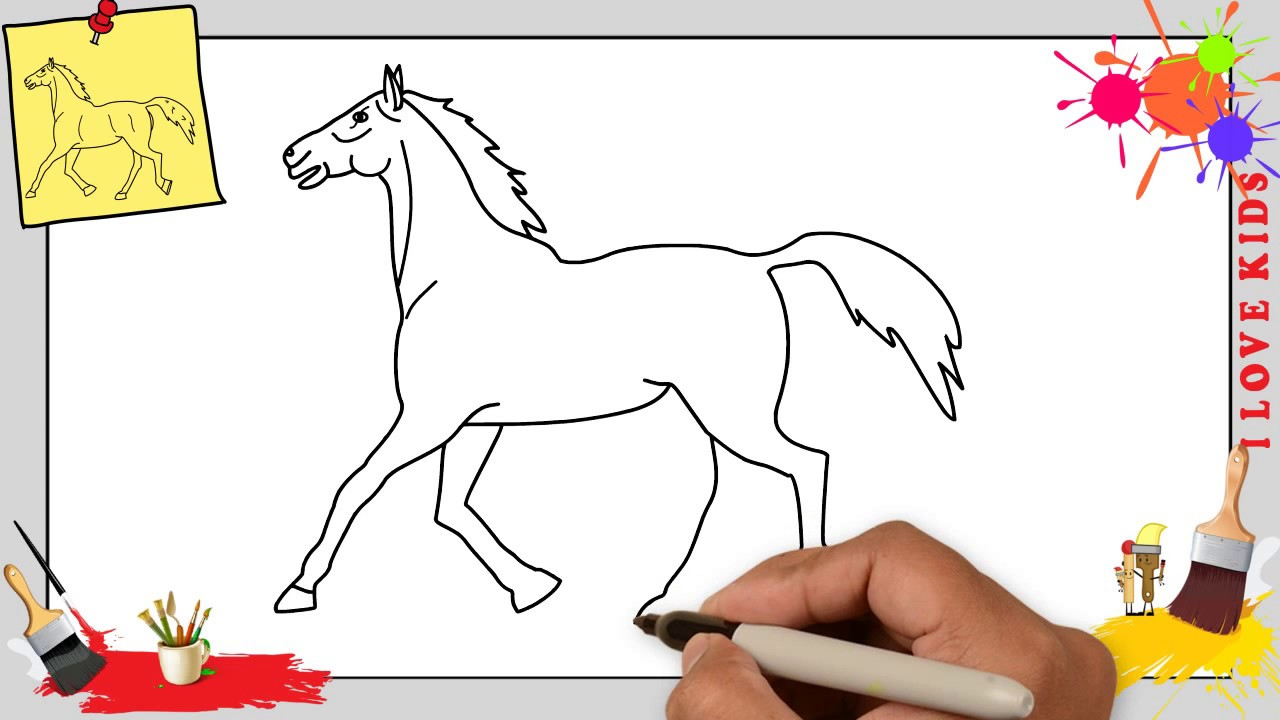 Pferd Zeichnen 4 Schritt Für Schritt Für Anfänger &amp; Kinder - Zeichnen in Zeichen Bilder Für Kinder,
