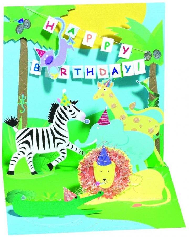 Pop Up 3D Geburtstag Kinder Mini Grußkarte Popshot Happy Birthday in 3D Kinder Bilder