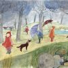 Rain - Postcard | Poster Shop, Kunstproduktion, Illustration bei Es War Eine Mutter Die Hatte Vier Kinder Bilder