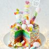 Regenbogen Torte Backen - Rezept Für Rainbow Candy Cake ganzes Kinder Torten Bilder
