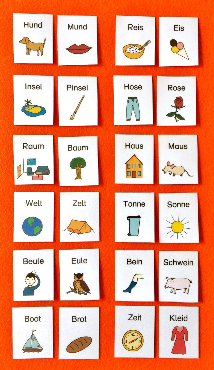 Reimwörter In 2020 | Reimwörter, Reime, Lesen Lernen verwandt mit Kinder Bilder Angesichts Verben