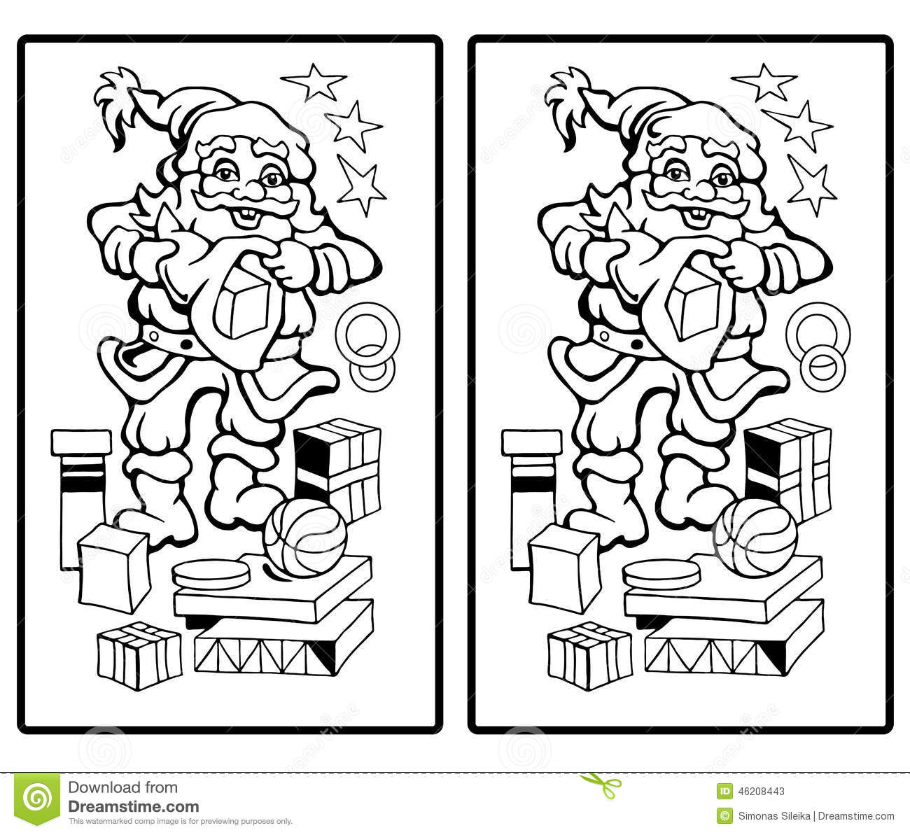 Santa Claus - Find The Ten Differences Stock Illustration verwandt mit Kinder Bilder Unterschiede Finden