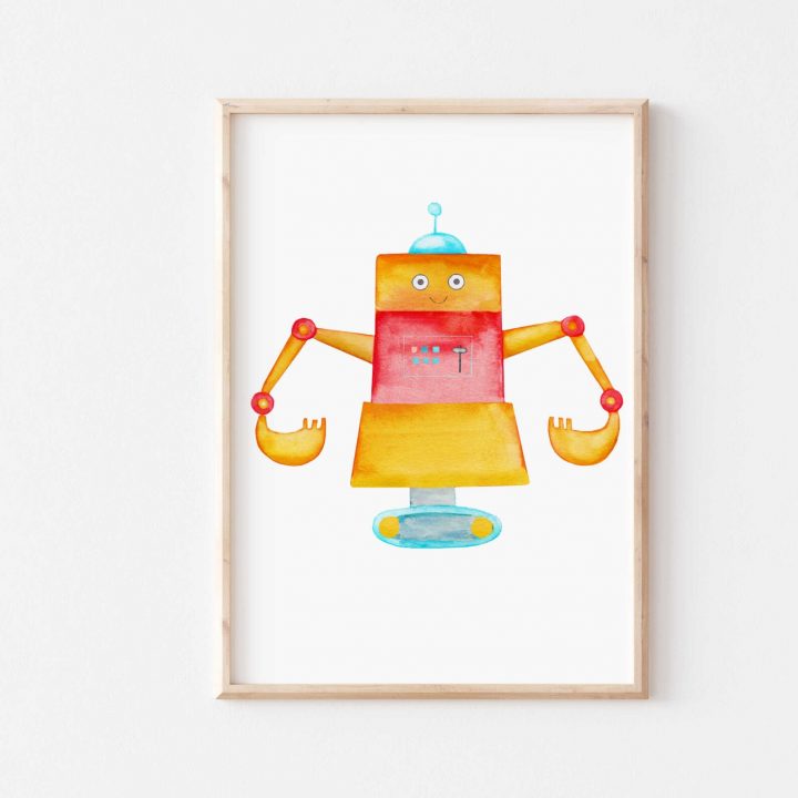 Set Roboter Kinderbilder Bilderset Kinderzimmer Roboter | Etsy ganzes Kinderbilder Zu Schmuck