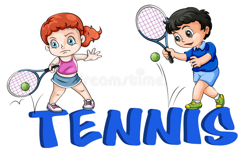 Skizzen Von Den Leuten, Die Tennis Spielen Vektor Abbildung in Kinder Tennis Bilder