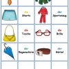 Spiele Im Deutschunterricht: Memory - Kleidung Und Accessoires in Kinder Lernen Durch Bilder