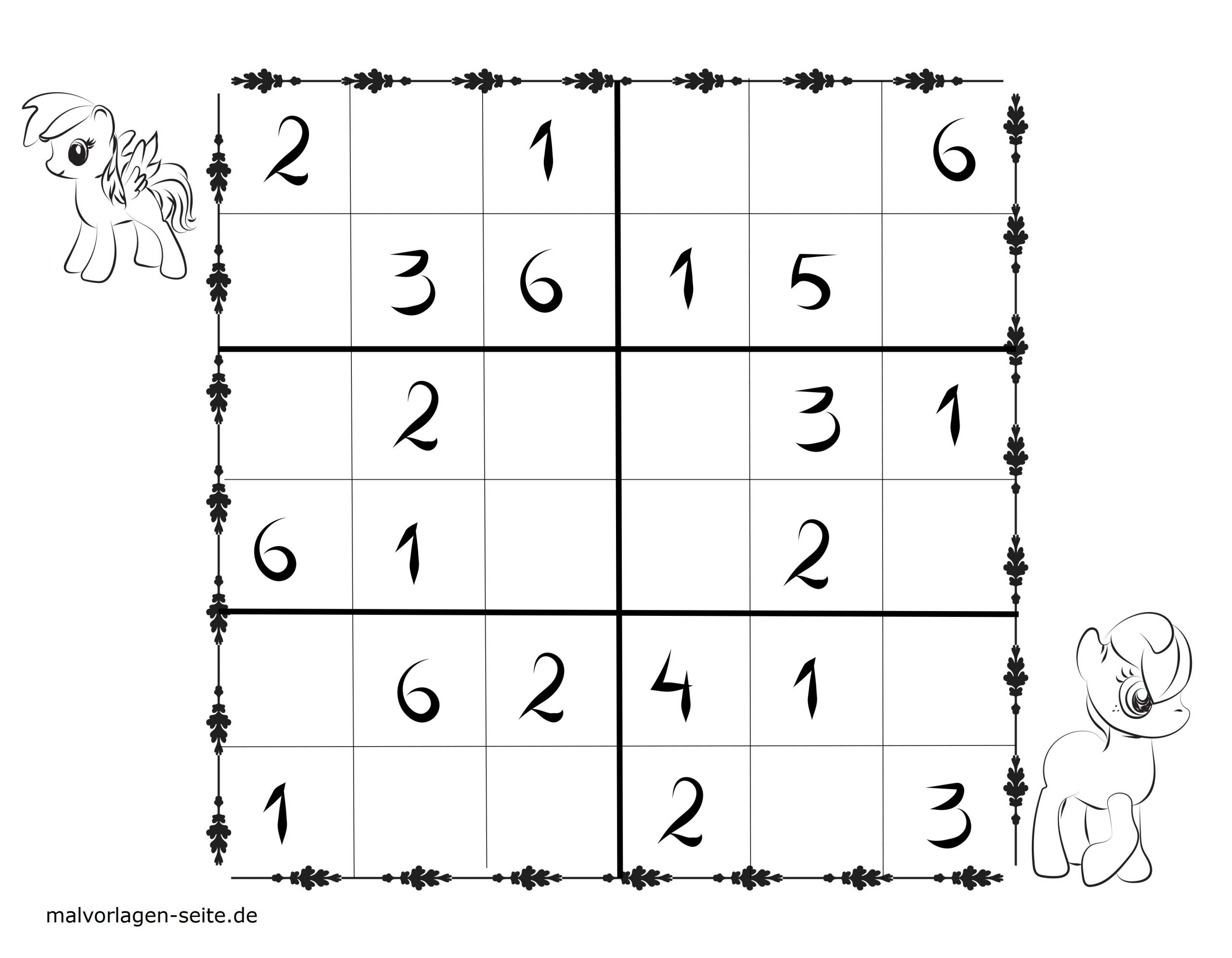 Sudoku Vorlagen Für Kinder 6X6 Kostenlos Herunterladen Und Drucken bei Kinder Bilder Sudoku