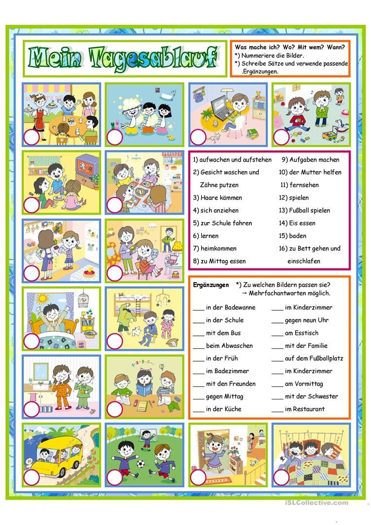 Tag Für Tag_Mein Tagesablauf | Mein Tagesablauf, Schulideen, Deutsch Lernen verwandt mit Kinder Tagesablauf Bilder
