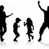 Tanzende Menschensilhouetten - Vektorgrafik: Lizenzfreie Grafiken innen Tanzende Kinder Bilder