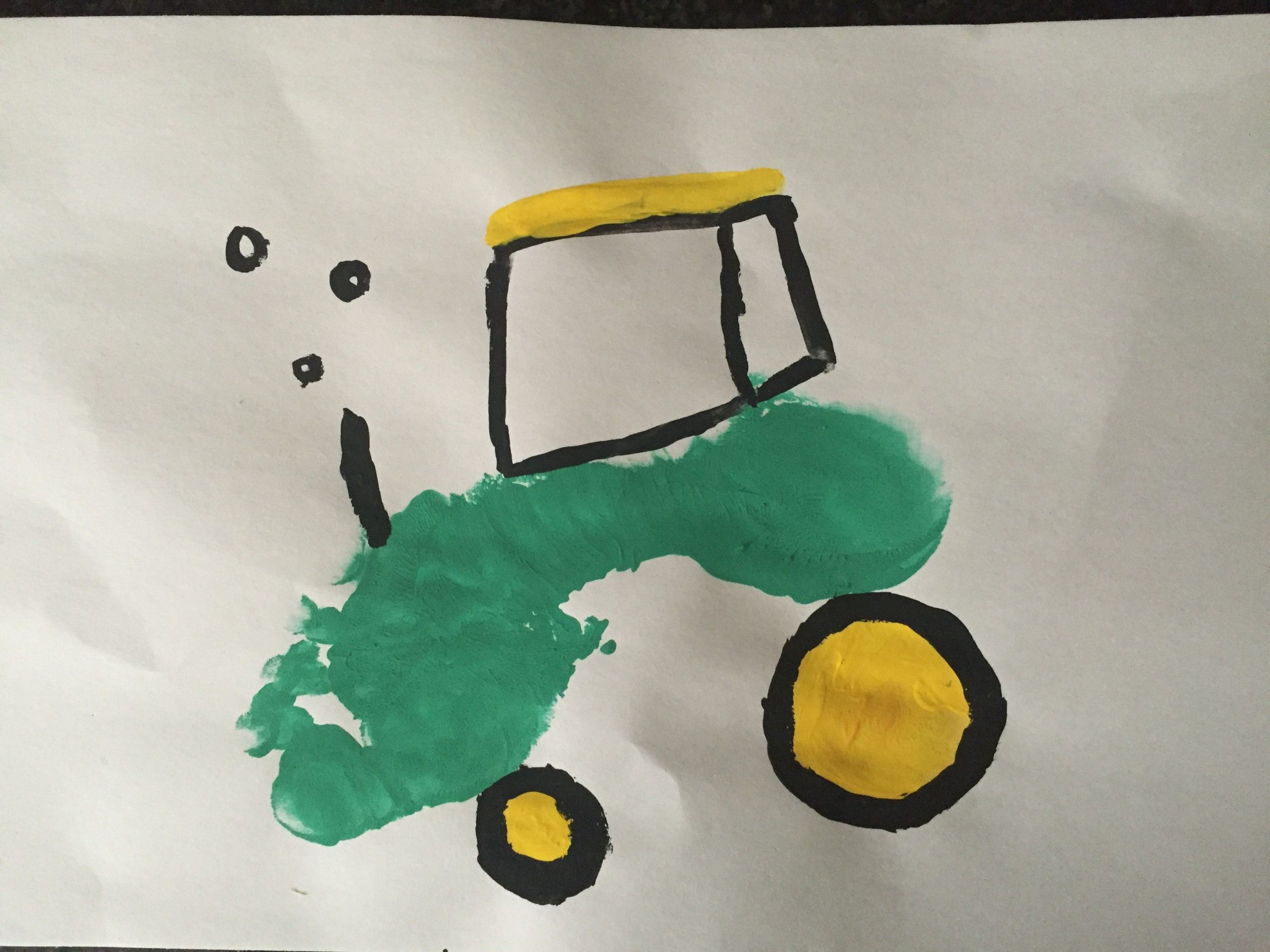 Traktor Aus Fußabdruck | Handabdruck Baby, Kinder Basteln Und Malen bestimmt für Kinder Fußabdruck Bilder