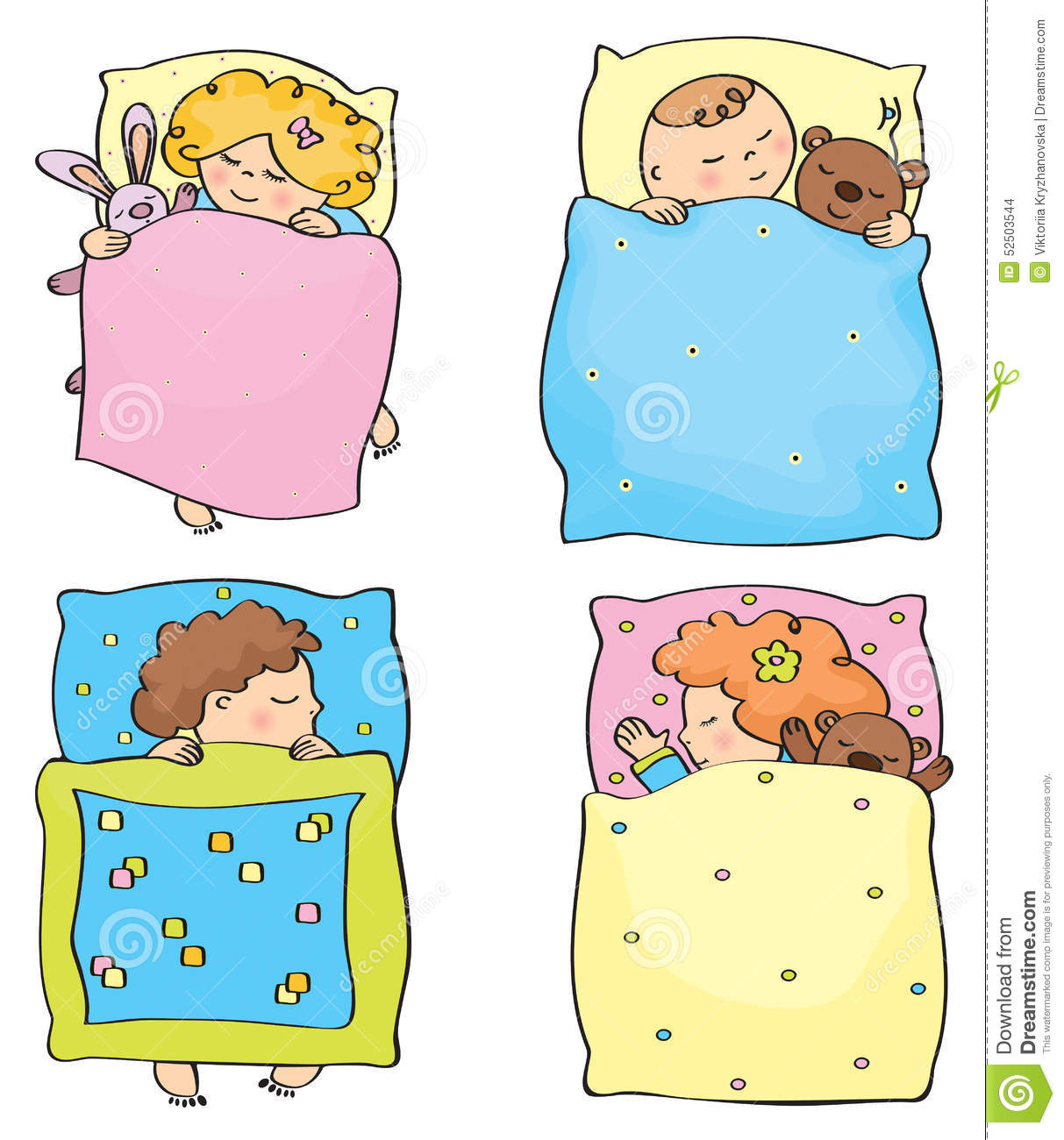 Vector Sleeping Kids. Stock Vector. Illustration Of Little - 52503544 mit Kleinkinder Bilder Comic