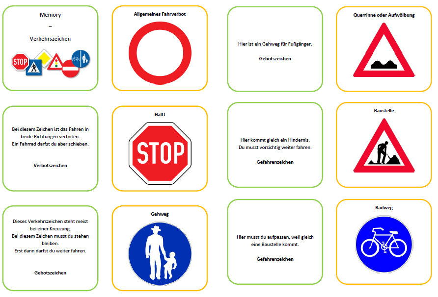 Verkehrszeichen Zum Ausdrucken Grundschule bestimmt für Kinder Bilder Bedeutung