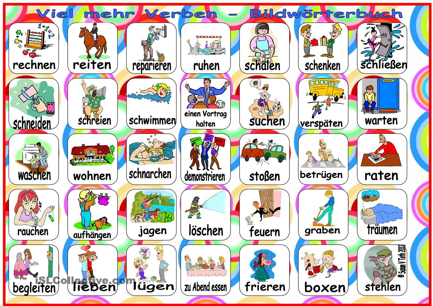 Viel Mehr Verben - Bildwörterbuch | Bildwörterbuch, Deutsch Lernen ganzes Kinder Bilder Angesichts Verben
