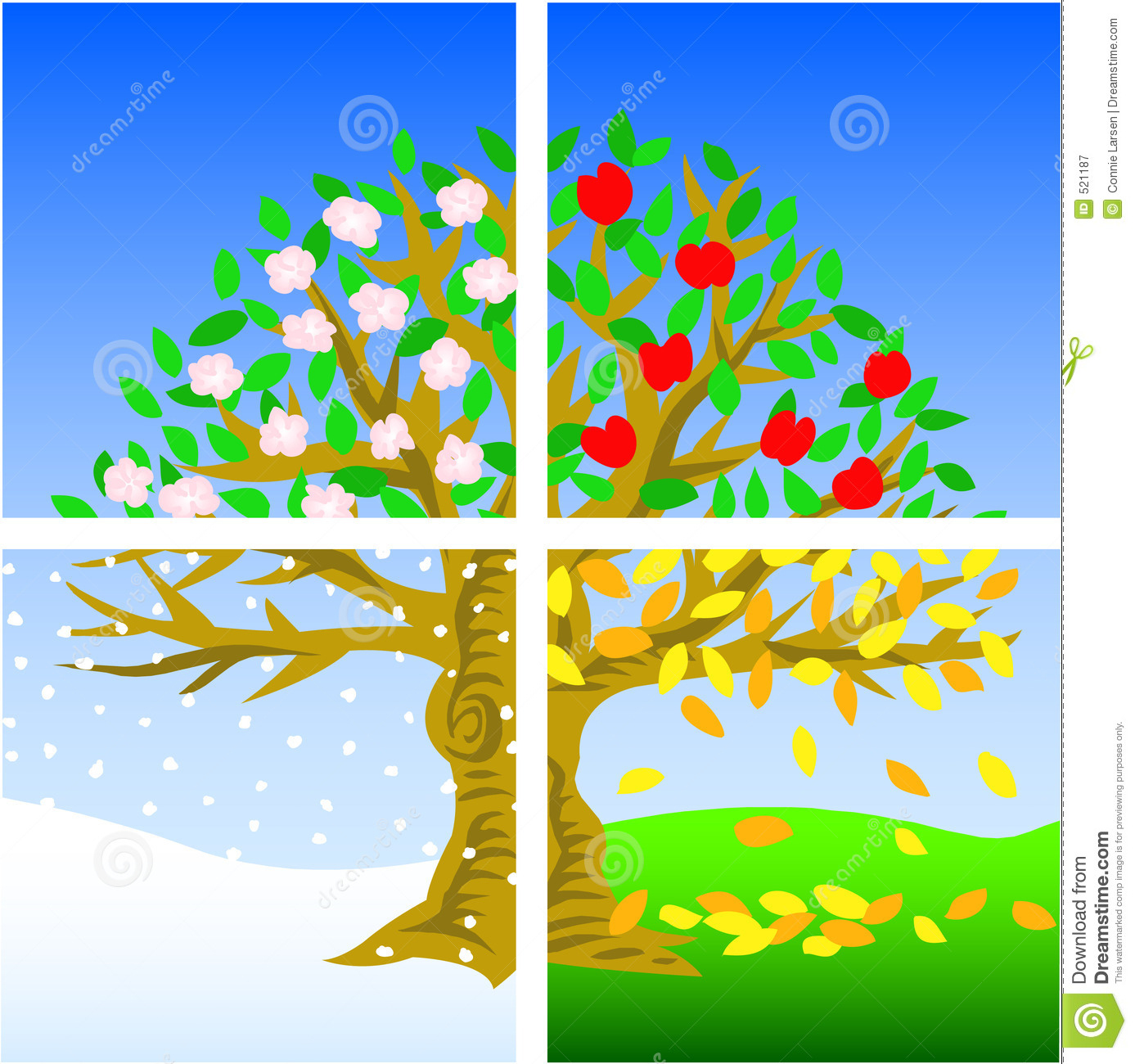 Vier Jahreszeiten Stock Abbildung. Illustration Von Vier - 521187 bei 4 Jahreszeiten Für Kinder Bilder