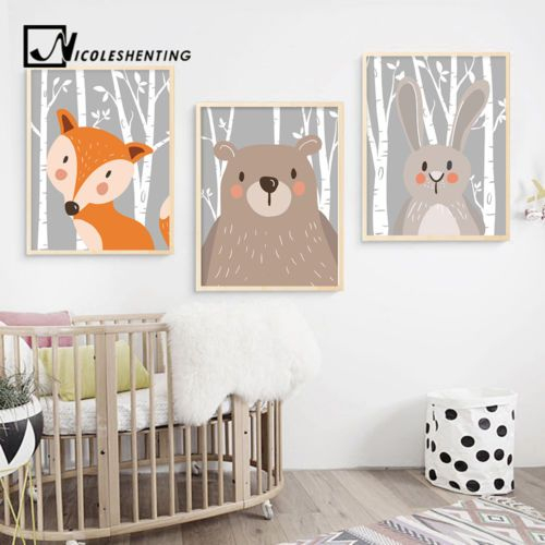 Waldtiere Poster Kinderzimmer | Kinder Zimmer, Poster Kinderzimmer bestimmt für Kinder Bilder Waldtiere