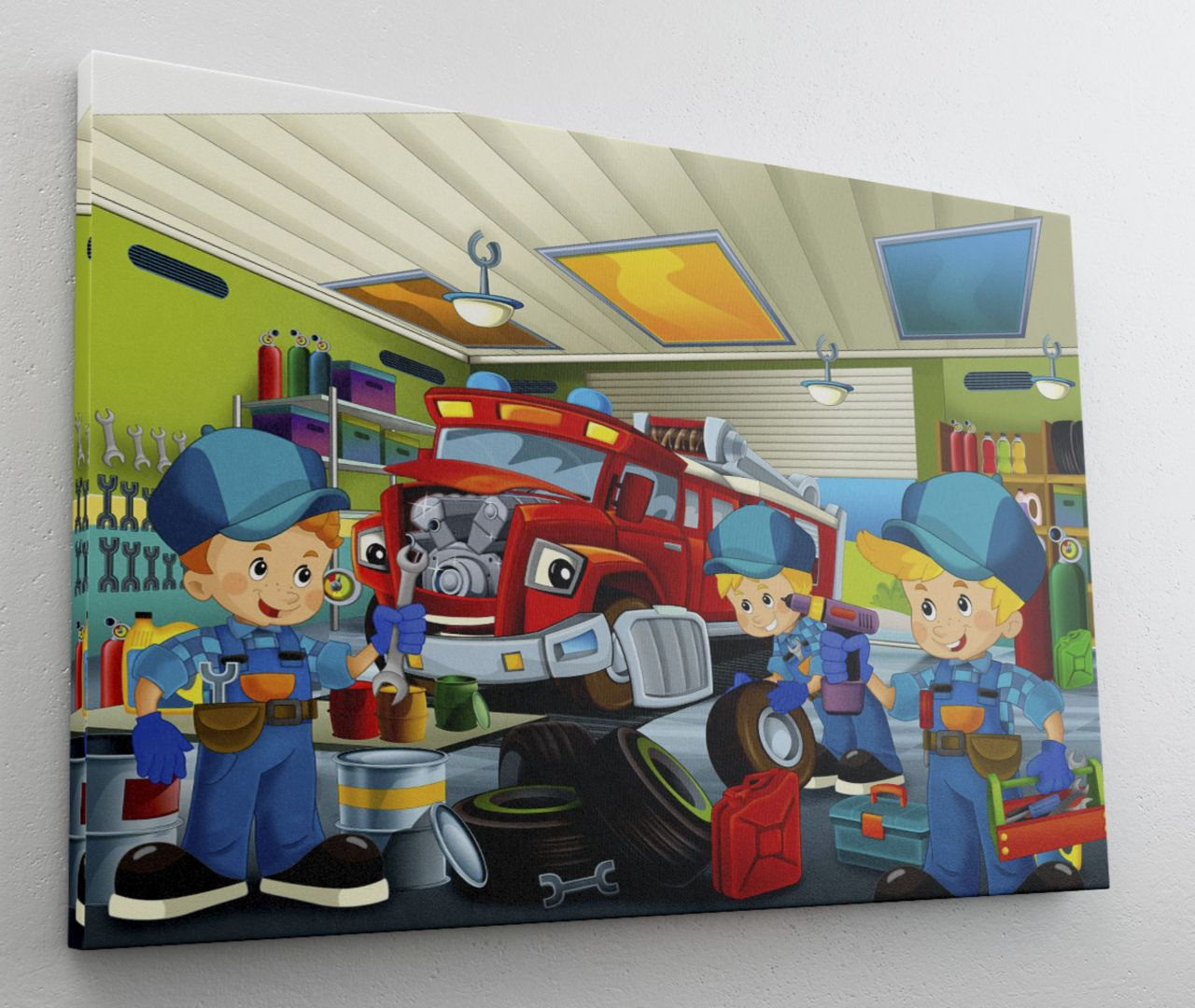 Werkstatt Feuerwehr Kinder Leinwand Canvas-Bild L1209 - Kaufen Bei Desfoli über Kinder Bild Feuerwehr