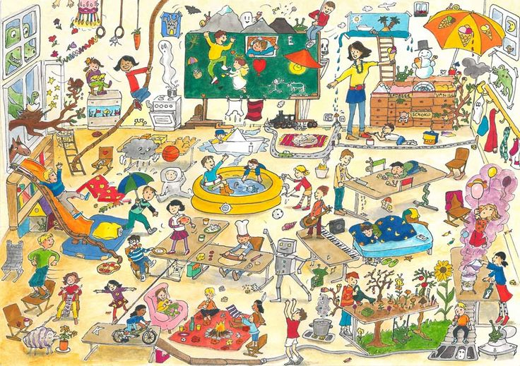 Wimmel-Wunderland | Lernkarten Für Kinder, Wimmelbild, Illustration Design bei Kinder Lernen Durch Bilder