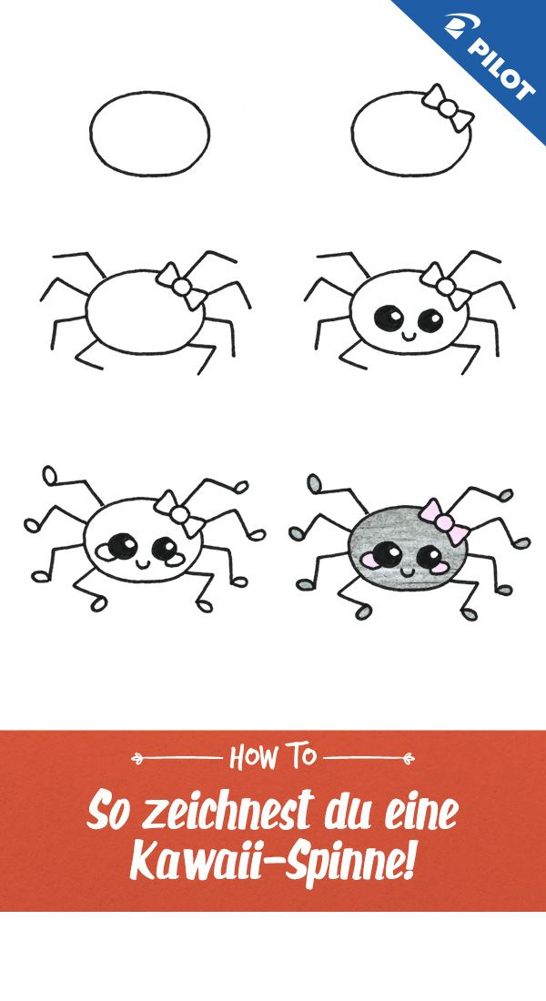 Wir Zeigen Euch In Sechs Schritten, Wie Ihr Eine Knuffige Spinne für Kinder Bilder Einfach Malen