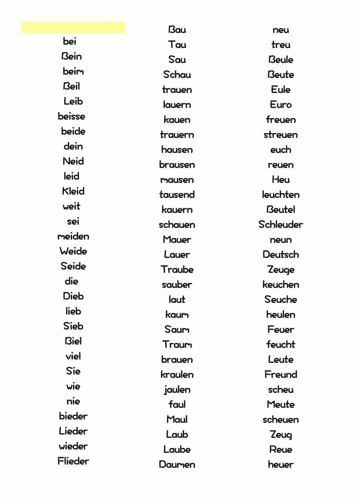 worter mit b arbeitsblatt