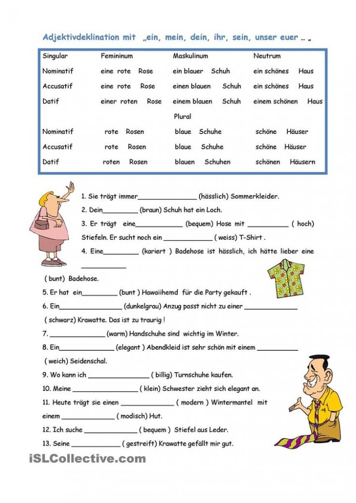 deutsch ubungen zum ausdrucken