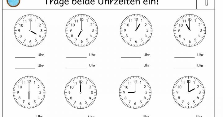 arbeitsblatt 2 klasse uhrzeit