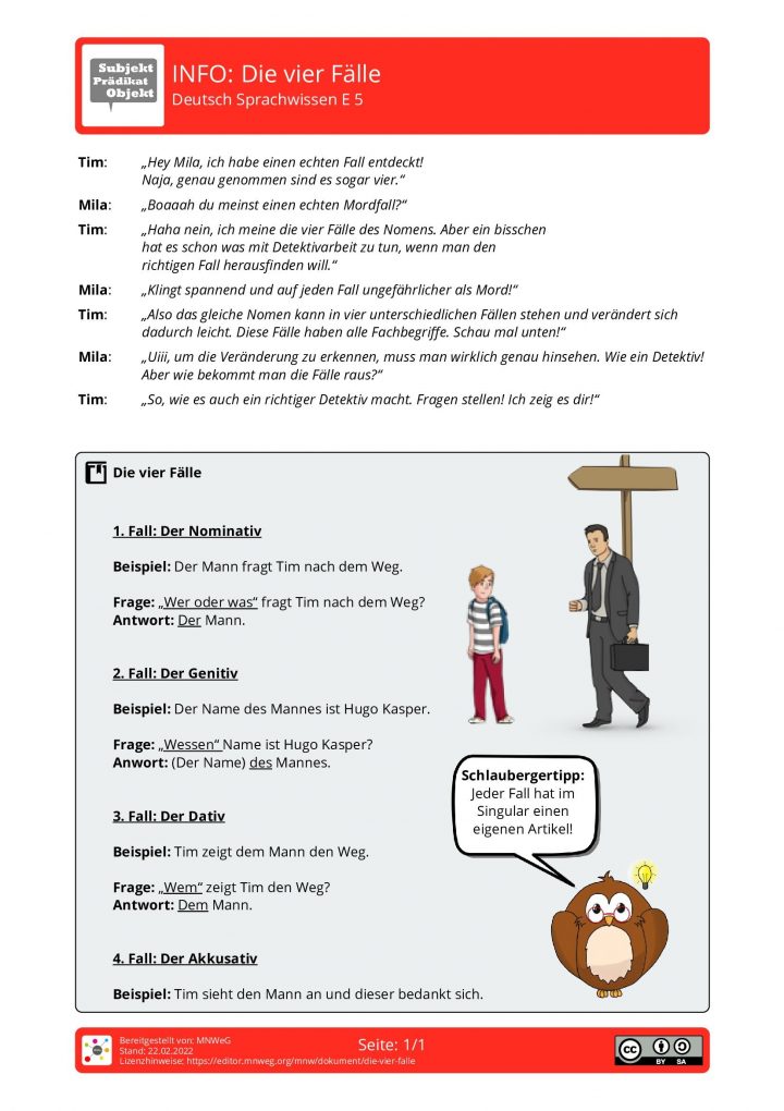 arbeitsblatt 4 falle deutsch