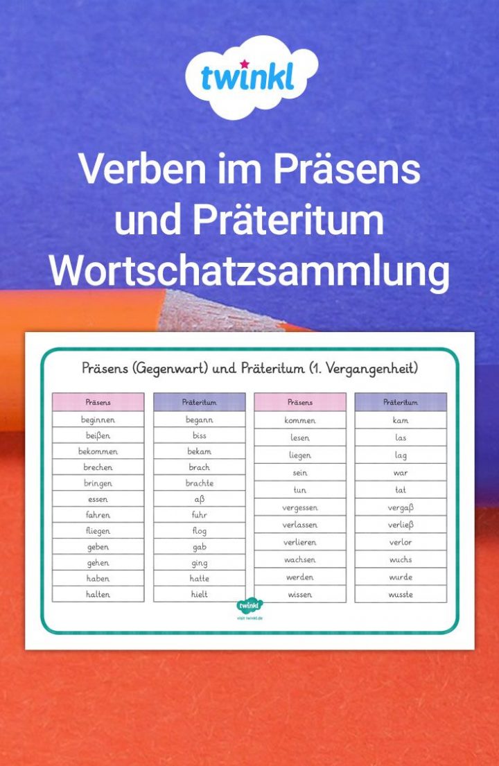 vergangenheitsform verben arbeitsblatter